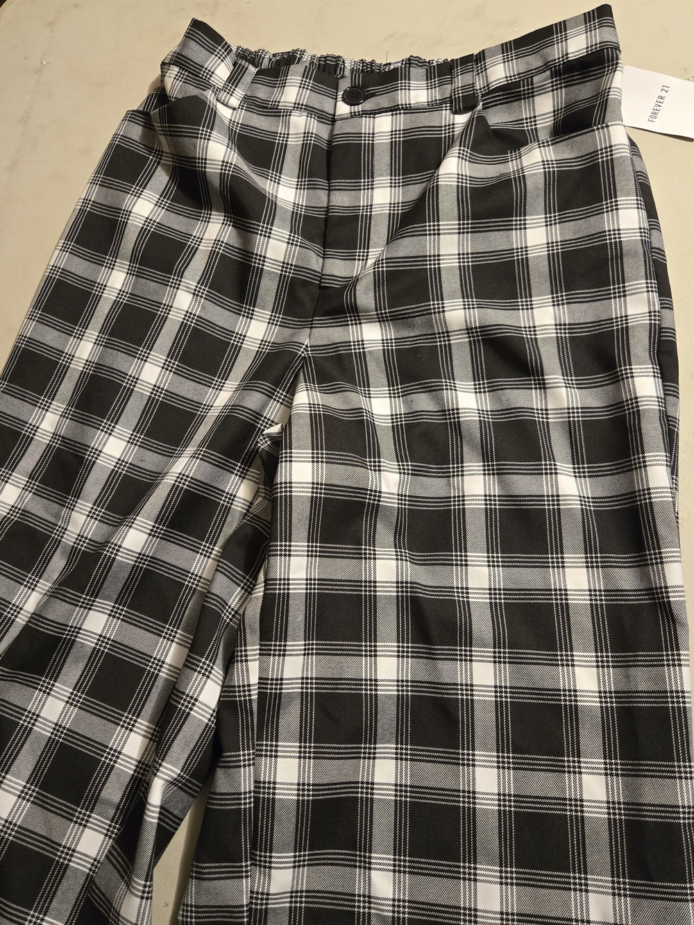 Forever 21 Black and White Plaid Men's Dress Pants